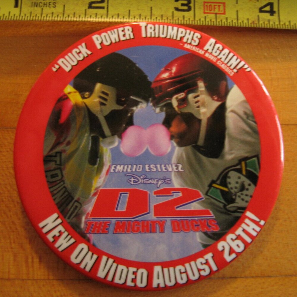 Disney's D2 the Mighty Ducks Starring Emilio Estevez World Pinback Button